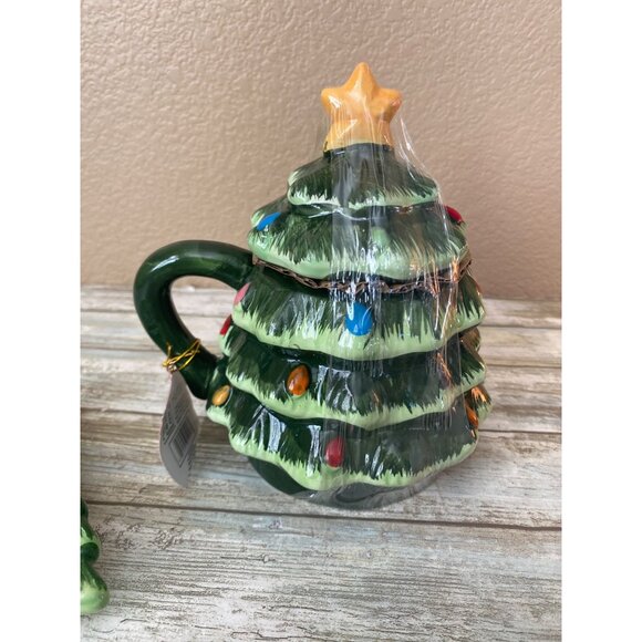 Mr. Christmas Nostalgic Tree Mug & Tray Set Mid-Century Style Holiday Decor - Picture 4 of 13